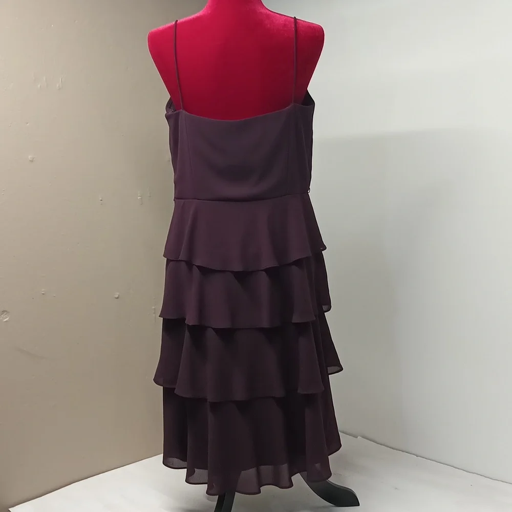 S.L.fashions Dress women's size 14|purple /plum tier ruffle Dress EUC. - Picture 7 of 13